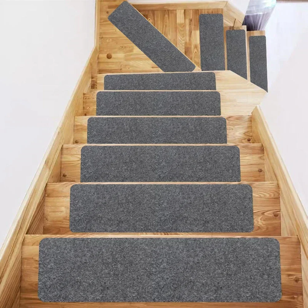 Stair Tread Carpet Mats Adhesive Non-Slip Water Absorption Stair Mat Step Rugs Safety Mute Floor Mats Pad 76 X 20cm