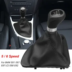 5 6 Speed Car Gear Shift Knob Lever Shifter Stick Gaiter Boot PU Dust Cover for BMW 1 Series E81 E82 E87 E88 2003-2013 LHD