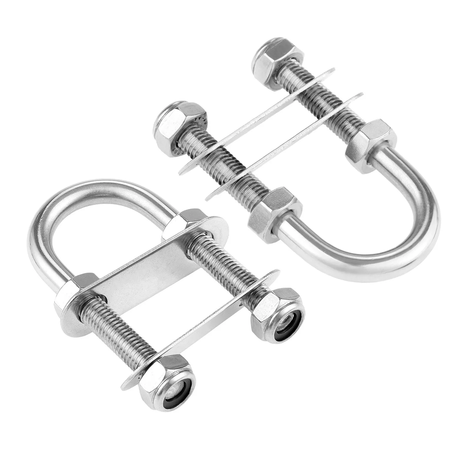 2 Pcs Boats 316 Marine Stainless Steel Bow Stern Eye U Bolt Boat Marine U Screw Rigging Shrouds M10*90 For Bolt Rope Or Rigging