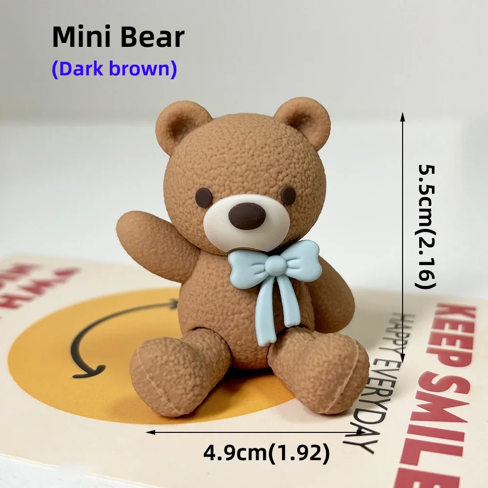 Niedlicher 3D brauner Bären-Kuchenaufsatz mit Schleife für Valentinstag, Geburtstag, Babyparty, Jungen, Mädchen, Jubiläum, Party, Kuchendekoration, Zubehör – Detail 8