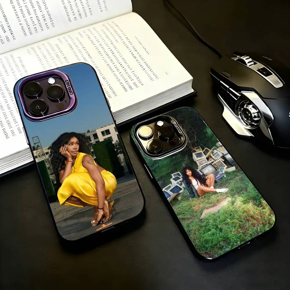 

S-SZA S-Singer-ER Phone Case For iPhone17,16,15,14,13,12,11 Plus,Pro Max Black Candy silver phone case