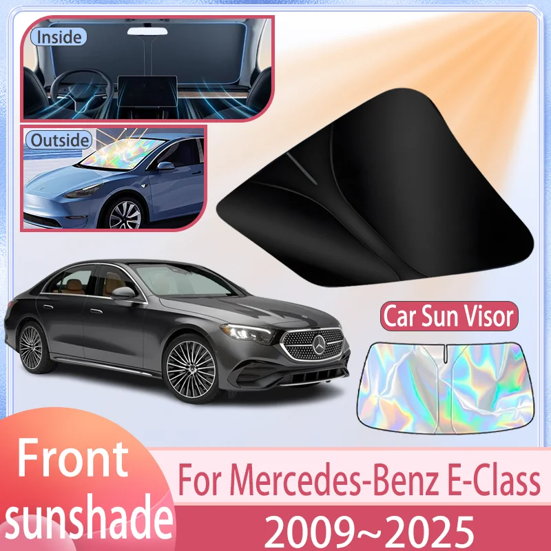 Автомобильный солнцезащитный козырек для Mercedes-Benz E-Class W212 W213 W214 2009 ~ 2025, солнцезащитный козырек на лобовое стекло, аксессуары для защиты от ультрафиолета