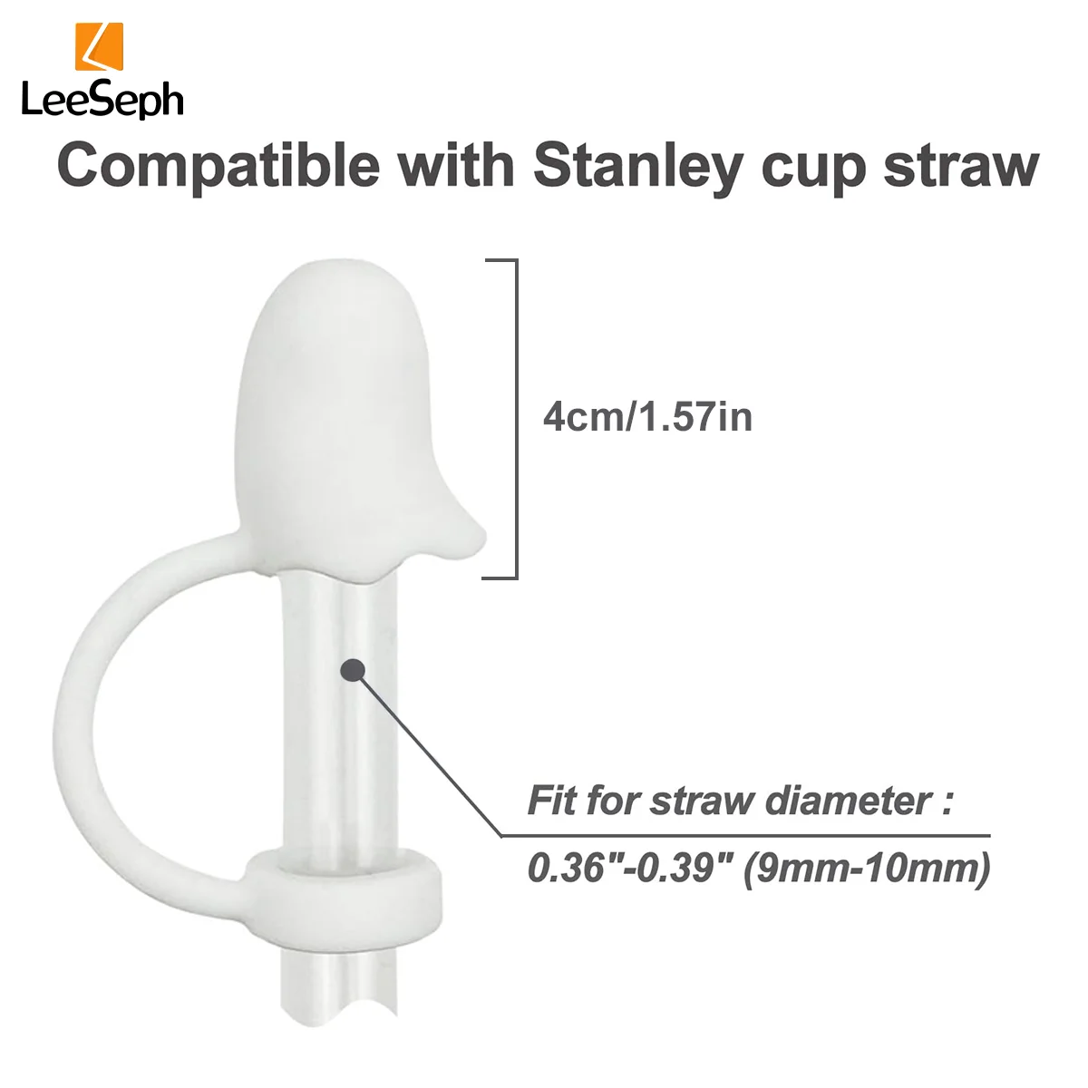 Leeseph Halloween Ghost Straw Covers Cap, Silicone Reusable DustProof Drinking Straw Topper, Cup Accessories for Stanley Cup