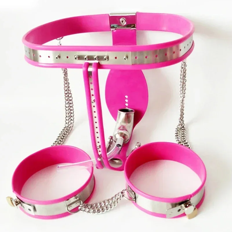 الفولاذ المقاوم للصدأ حزام العفة الذكور مع قفص القضيب قفل الأصفاد حلقات الفخذ BDSM عبودية مجموعة للكبار الرجال الجنس لعب #6