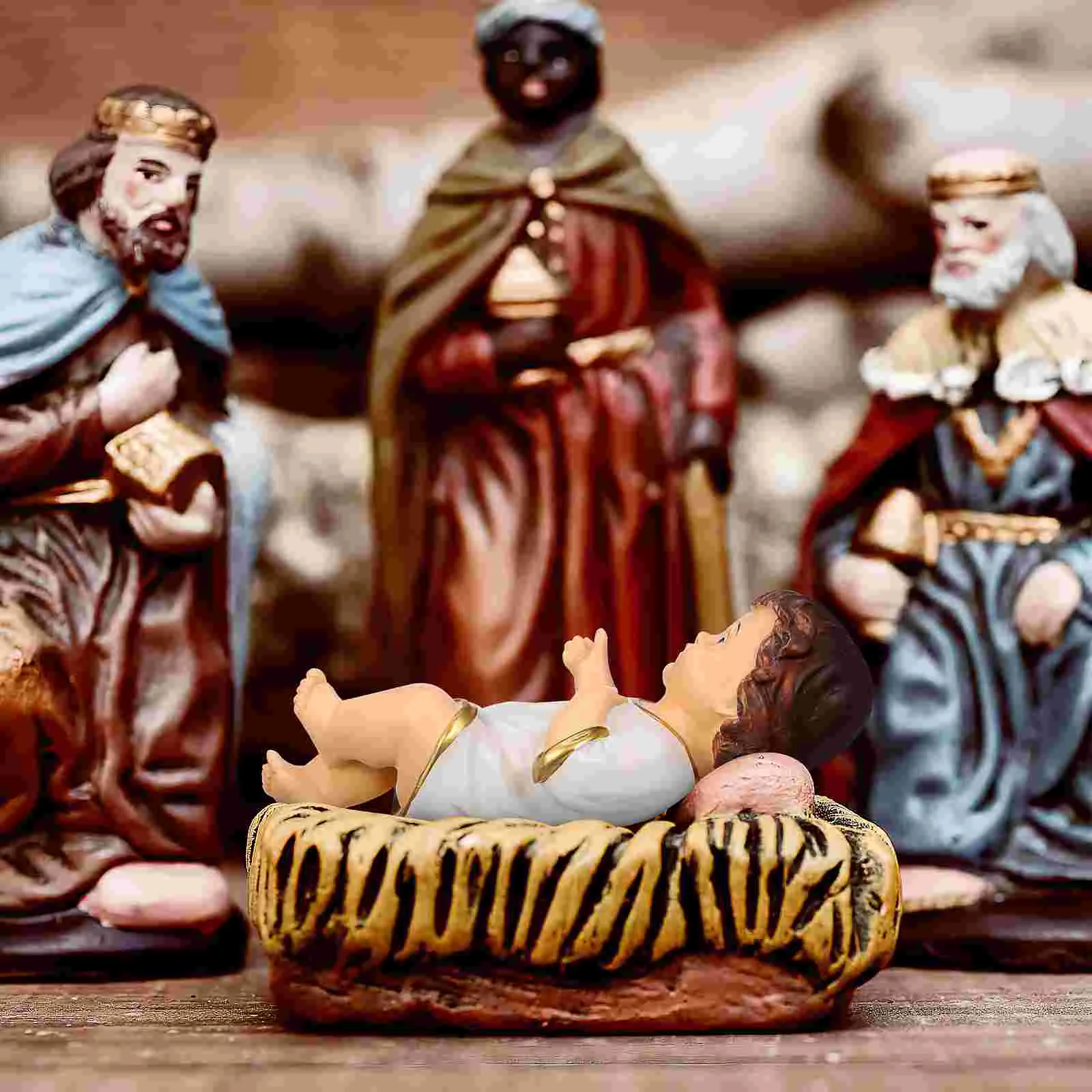 Animal Headbands Holy Infant Resin Crafts Baby Jesus Christmas Figurine Figurines Girl for Nativity White Figure Child