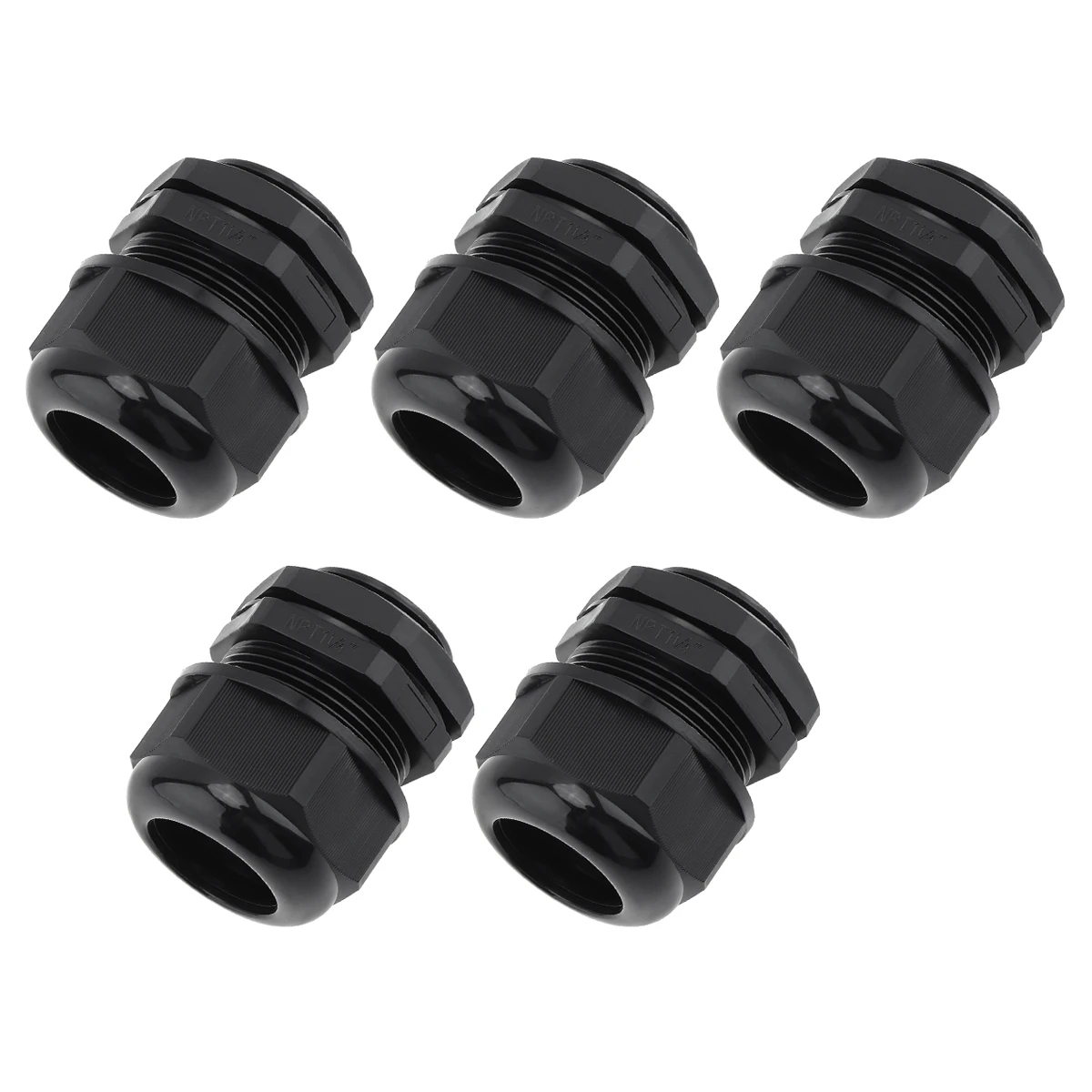 

5pcs 1-1/4 Inch NPT Cable Gland IP68 Waterproof Nylon Strain Relief Waterproof Flame Retardant Connection Fixing Head