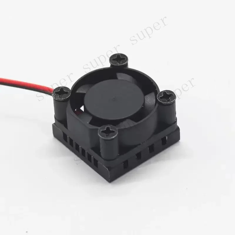 25x25mm Chip Heat Sink with Dual Fan for Raspberry Pi 4B/3B+ Aluminum Cooling Fan, DIY Circuit Board Cooler