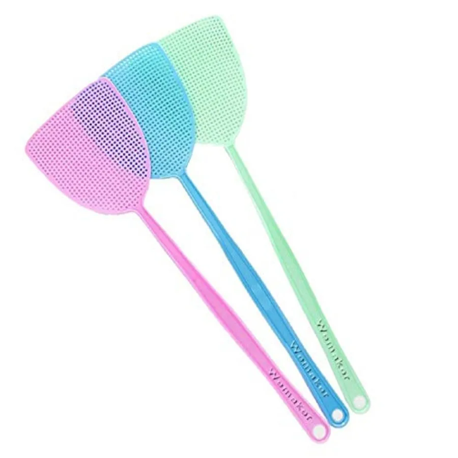 ChicRosa Fly Swatter, 3 Pack Strong Flexible Manual Swat Set, Assorted Colors, Long Range Handles, Indoor and Outdoor Racket fo