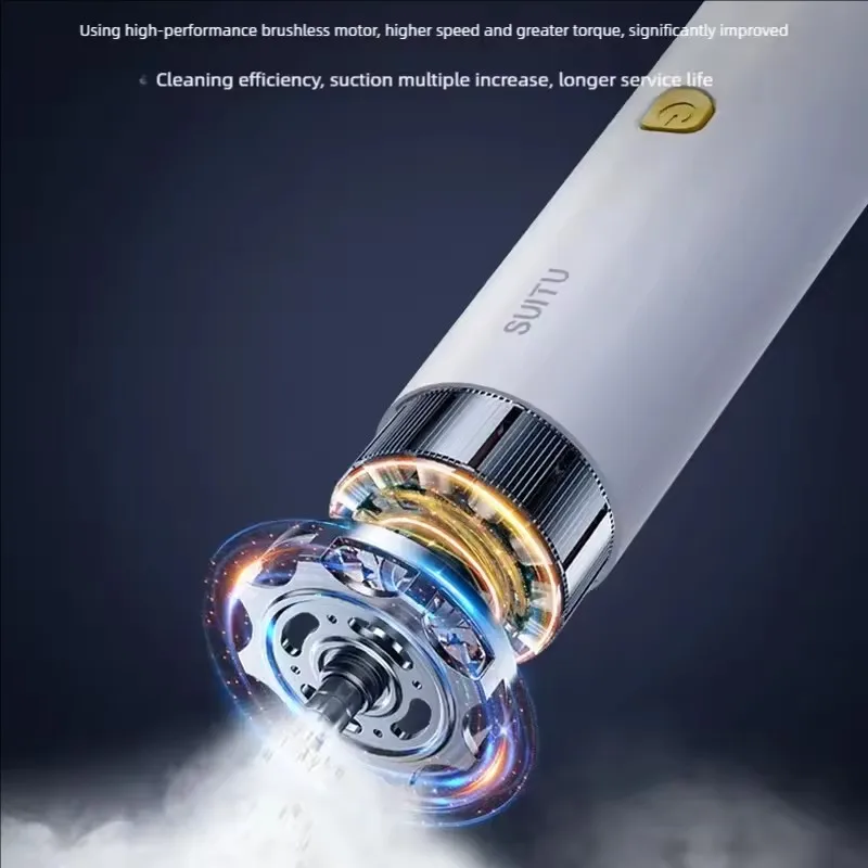 مكنسة كهربائية للسيارة من زاي شياو، لاسلكية محمولة، قابلة للإزالة، شحن USB، طاقة عالية مناسبة مع منفاخ غبار خفيف