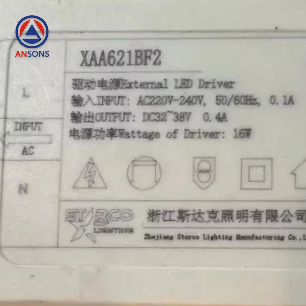 XAA621BF1 BF2 XIOLIFT Elevador LED Driver de luz Caixa de alimentação Controlador de lastro Fonte de alimentação de iluminação Ansons Elevador Peças sobressalentes