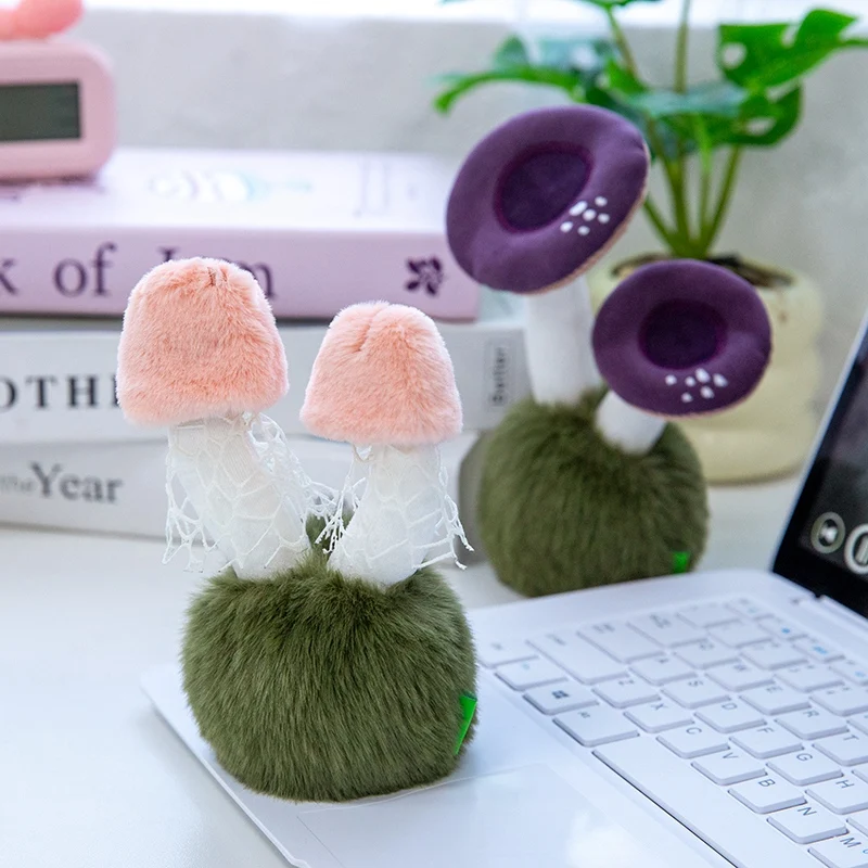 14CM クリエイティブな野生のキノコのぬいぐるみ、リアルなラッカリア・アメジスティナ ‌   マイセナ・インターラプタ、フラムリナ・ベロティペス、ディクティオフォラ植物