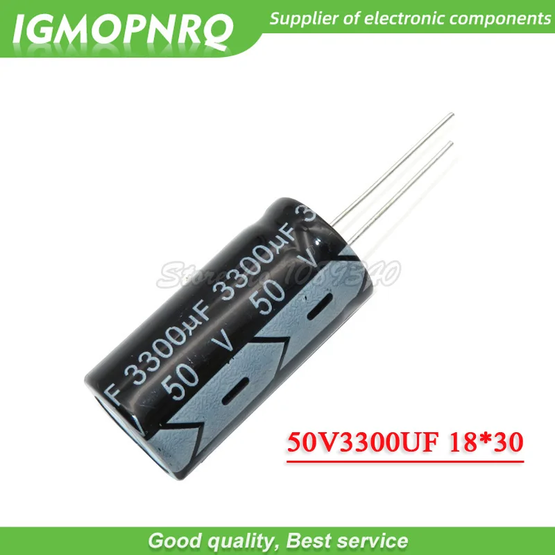 5 قطعة 50V3300UF 18*30 مللي متر 3300 فائق التوهج 50V 18*30 مُكثَّف كهربائيًا 50V3300UF