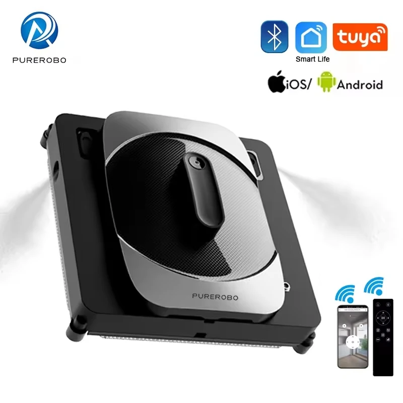 Purerobo Smart Window Cleaning Robot APP & Remote Control Intelligent Automatic Water Spray Cleaning Glass Vacuum Cleaner Robot