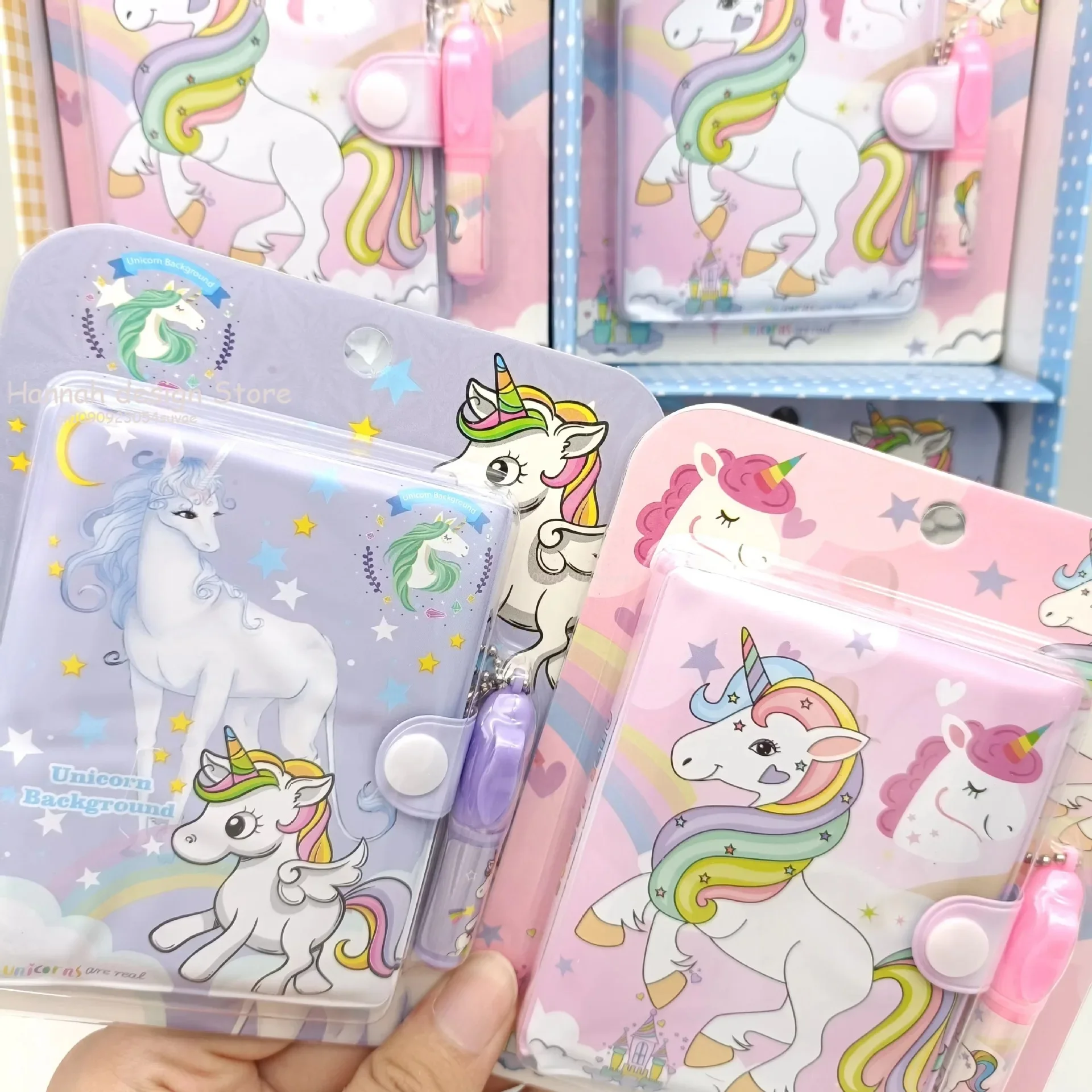 Kawaii Unicorn Set 1 Notebook+1 Ballpoint Pen Writing Diary Book Kids Gift Stationery Student Rewarding School Office Supply