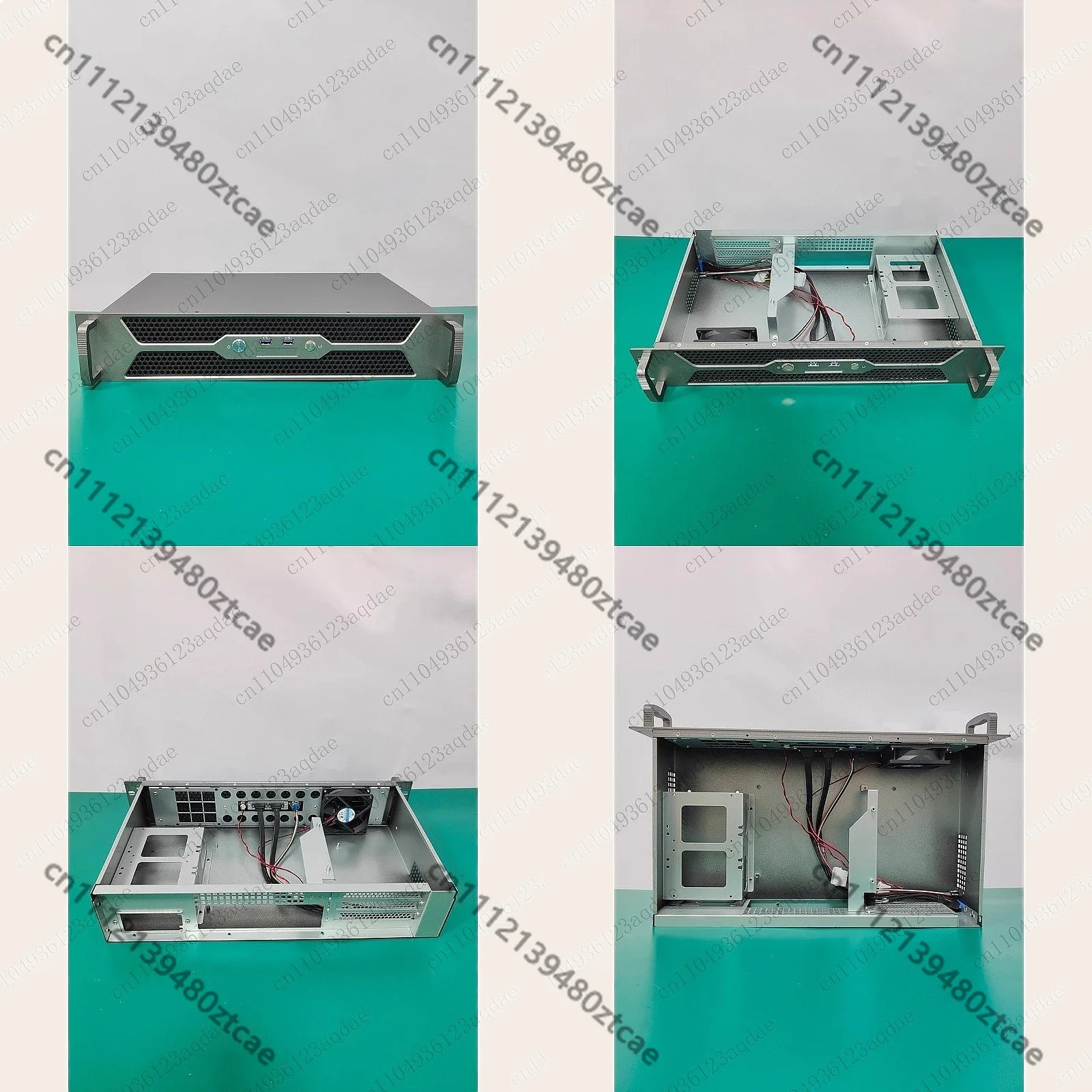 2U Industrial Control Chassis, 250mm Deep Short Aluminum Alloy Panel, ITX Motherboard USB3.0 Rack Server Case