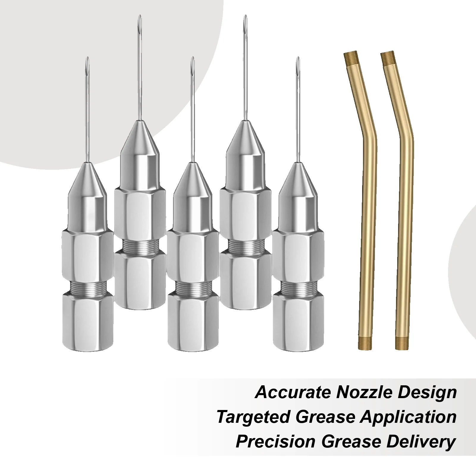 Grease Needle Dispenser Compact Ultra-Slim Grease Needle Nozzles Set For Truck Vehicle RV Sedan Automotive Pickup