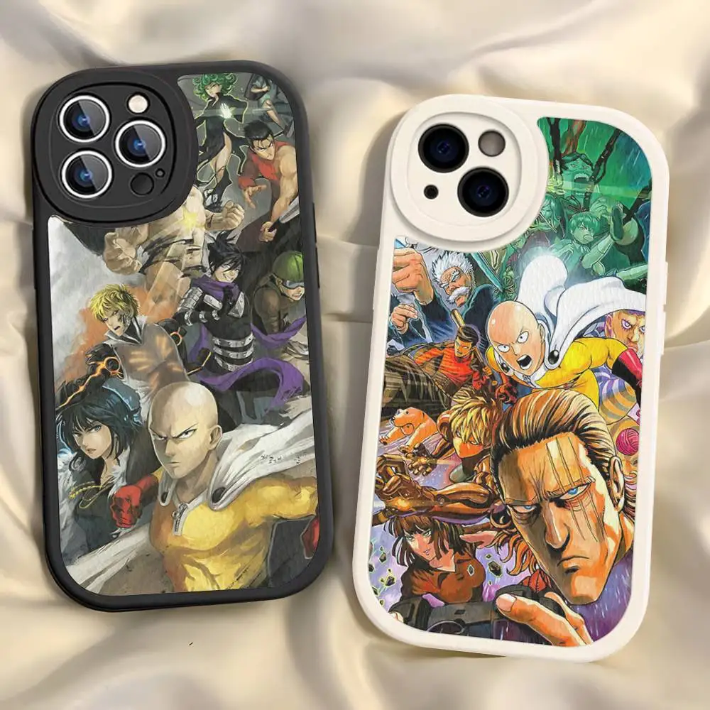 O-One P-Punch Man For IPhone 16 15 14 13 12 11 Pro Max Plus Shockproof Leather Soft Phone Cover
