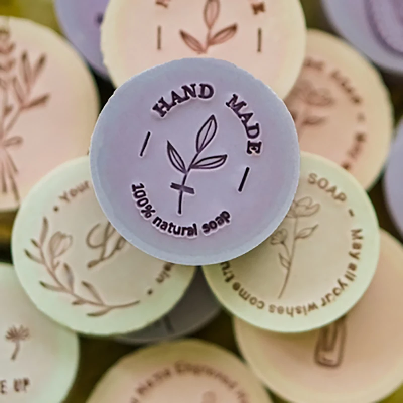 Creative Plants Flower Handmade Soap Series Stamp for Soap Making, Transparent Acrylic Seal Supplies, DIY Chapter Crafts