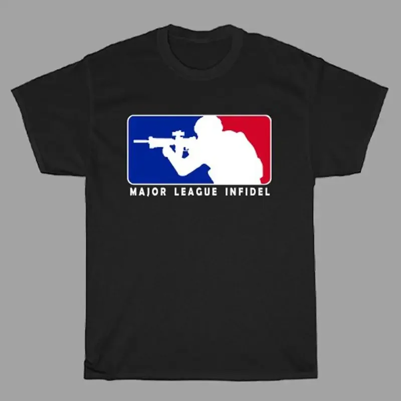 Camiseta negra para hombre de la Major League Infidel Army Military, talla S a 5Xl
