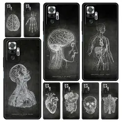 Phone Case For Xiaomi Redmi Note 13 12 5G 9S 9 8 10 11 Pro 9T 13C 12C 10C 9C 9A 7 Pro Soft Silicone Cover Chalkboard Anatomy