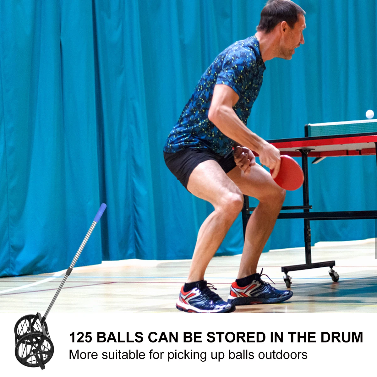 

Table Tennis Ball Tool Gatherer Drum Retriever Roller Basket Equipment