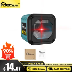 Decteam Cross Line Laser Level Self-leveling 2 Lines Red Beam Vertical Horizontal Level With Bracket & Target For DIY Home Tools