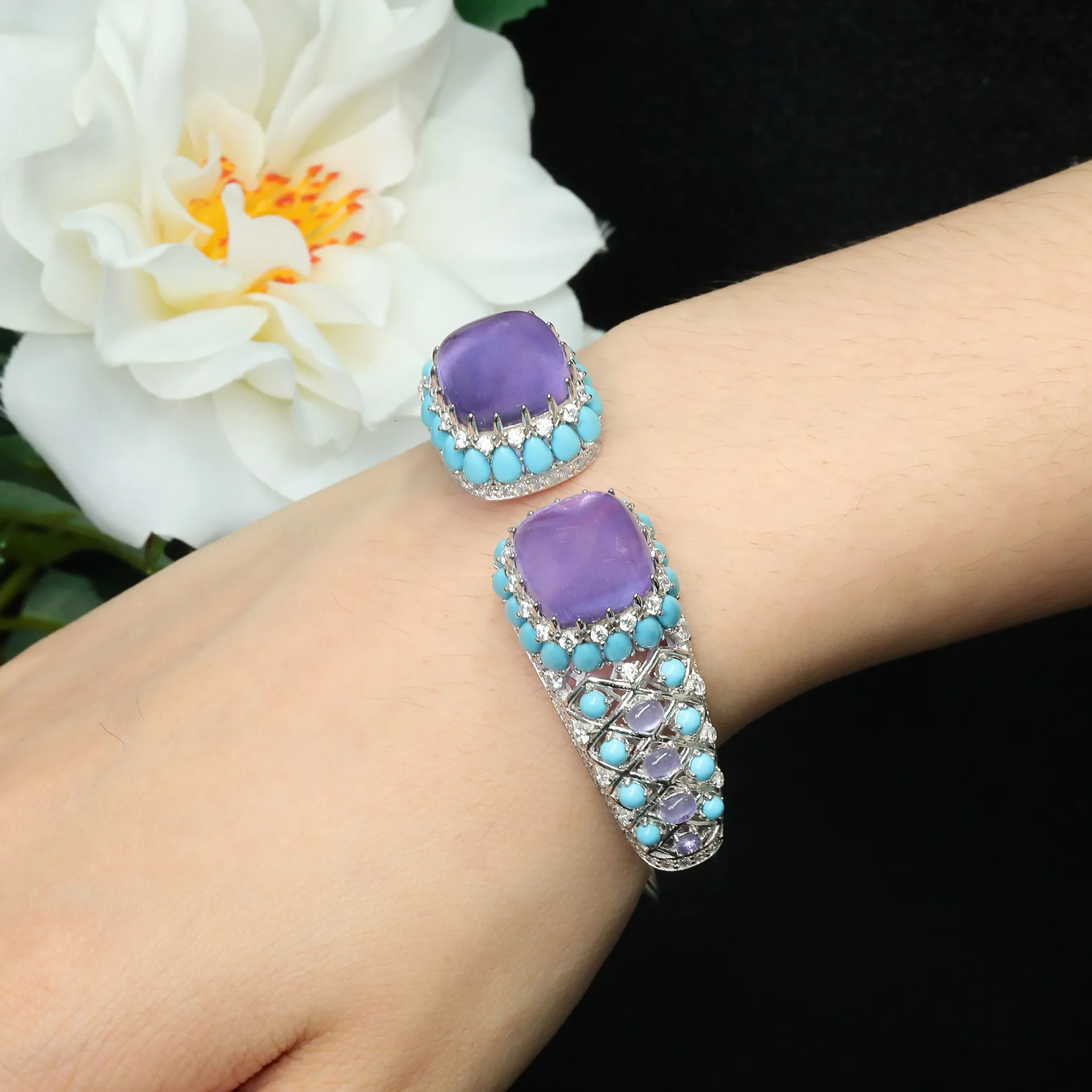 Agate Bangle LuxurySilver 925 Original Finds Fine Jewelry For Women High Quality Jade Designer Famous Brand Bracelets Zircon