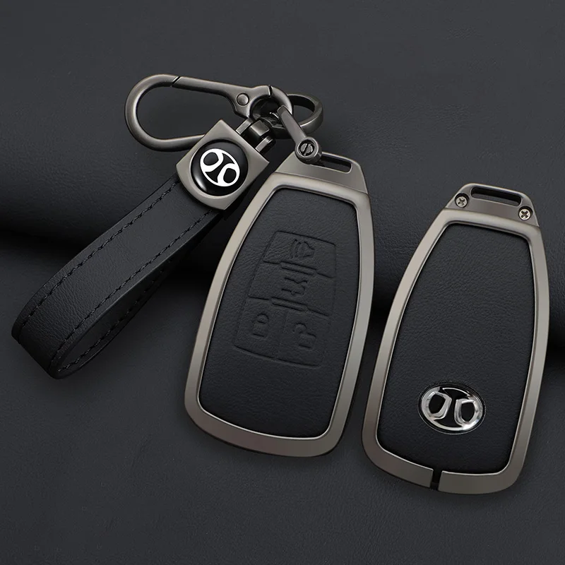 Zinc Alloy Car Remote Key Case Cover Protect Shell Fob For Baic Senova X25 X35 X55 X65 D50 For Changhe Q25 Q35 A6 Car Accessorie