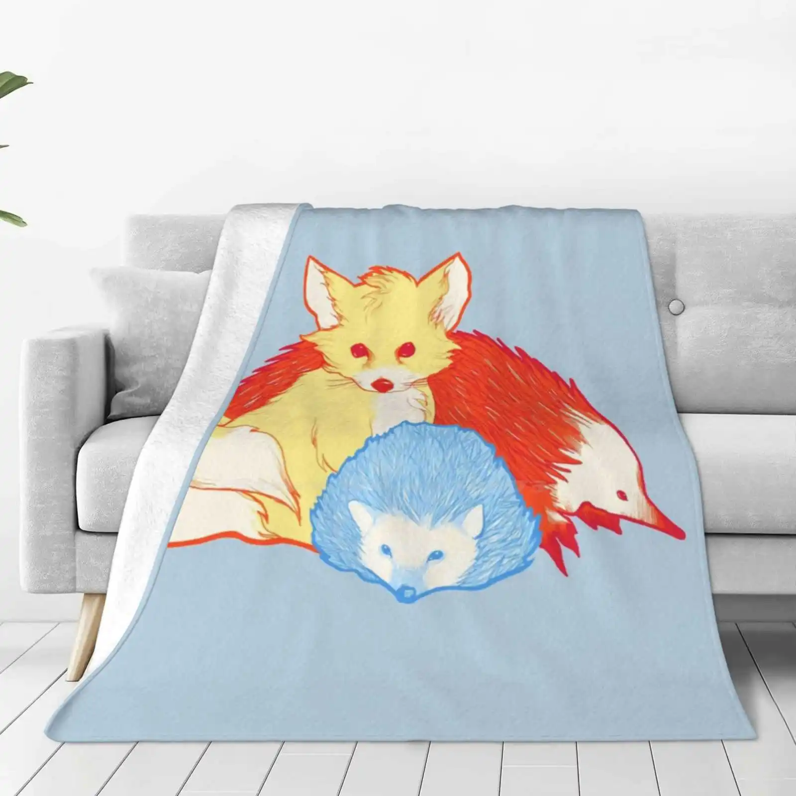 Fast Friends Hot Sale Printing High Qiality Warm Flannel Blanket Megan Lara Echidna Tails Knuckles Fox Hedgehog Video Games