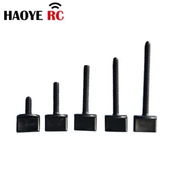 Haoye-tornillos de pulgar de plástico de nailon, 10 piezas, M4 métrico, roscado completo, Color negro, para Avión RC, juguetes de repuesto, accesorio para avión DIY