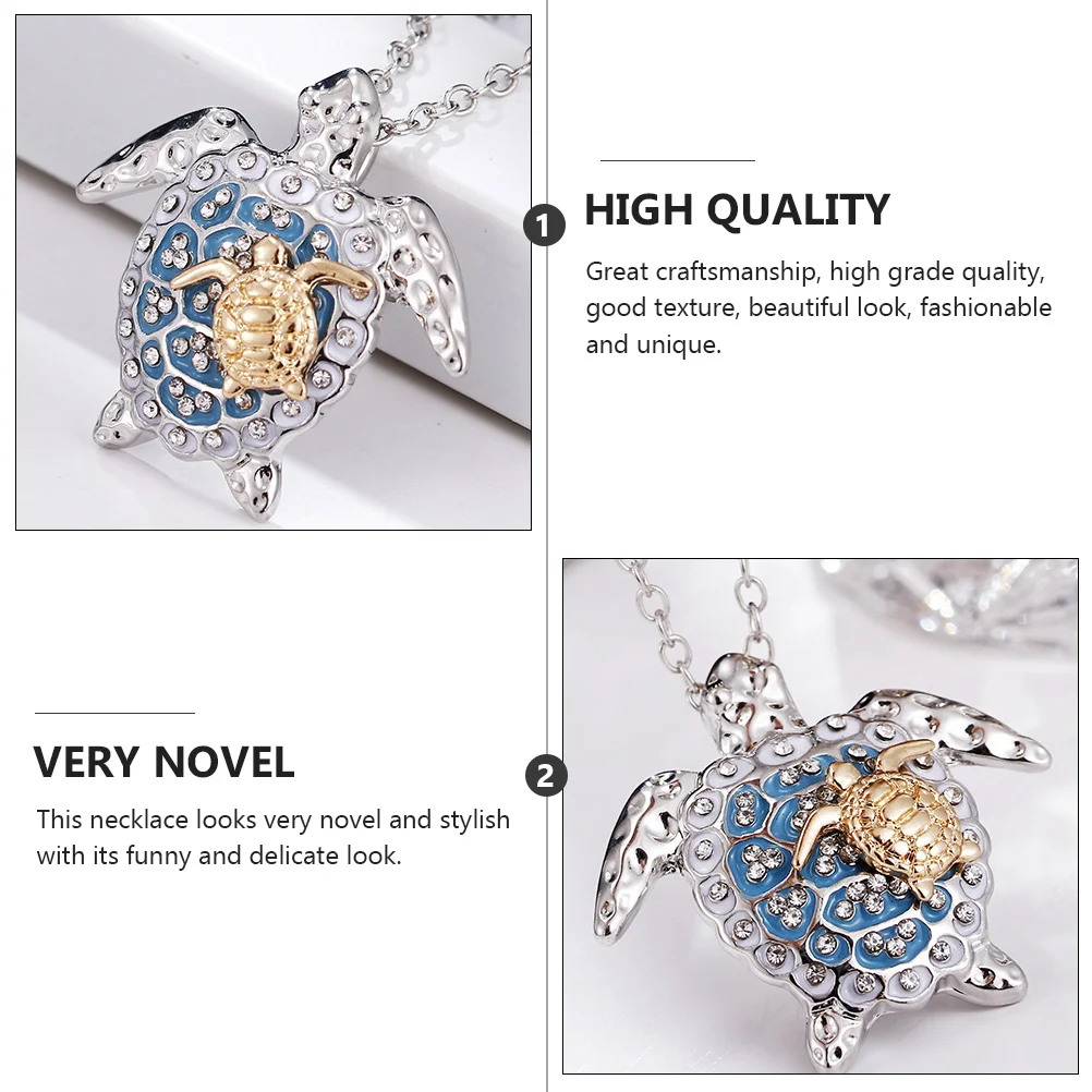 The Gift Two-Tone Turtle Necklace Delicate Fashionable Sea ​​ for Party Creative Jewelry Chain Decoration Miss