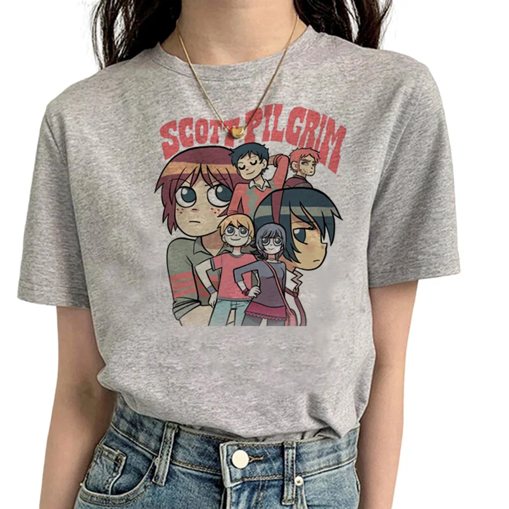 Scott Pilgrim Tee women designer manga harajuku top girl 2000s comic graphic clothes