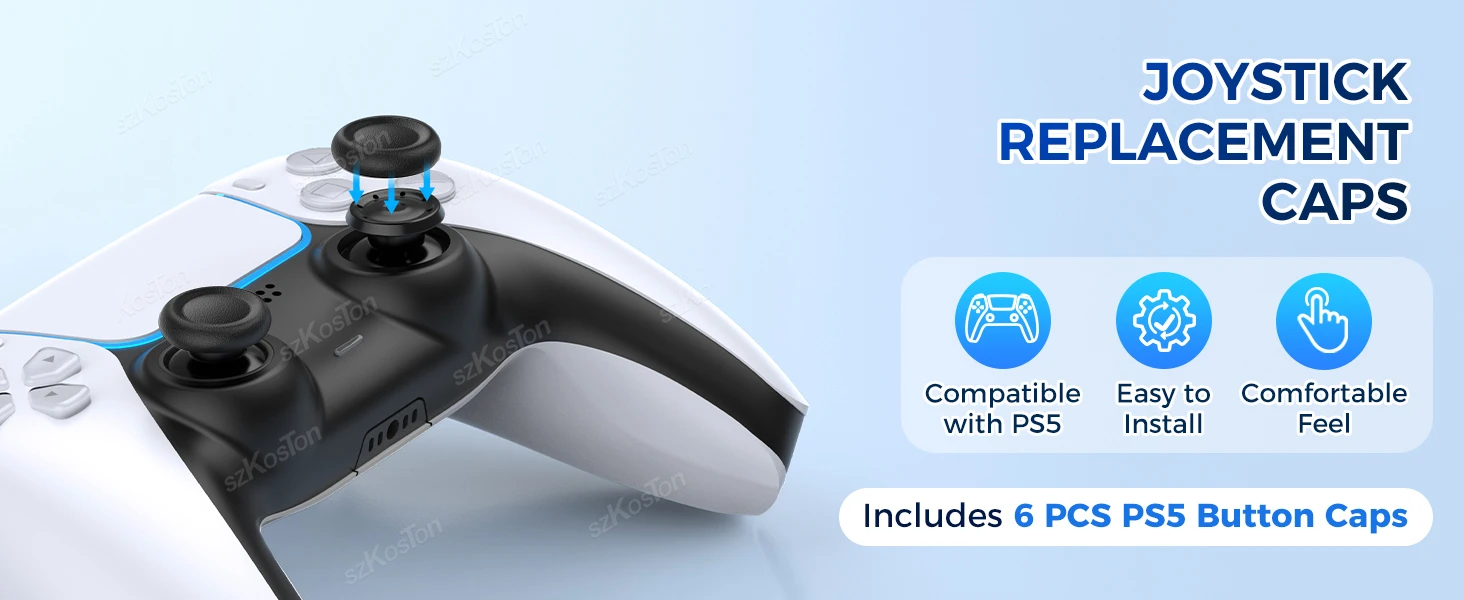 6-8Pcs Joystick Ersatz Grip Caps für PS5/PS4 Controller Anti-Slip Daumen Griffe Kappe reparatur Teil für PS5 Gaming Zubehör – Detail 2