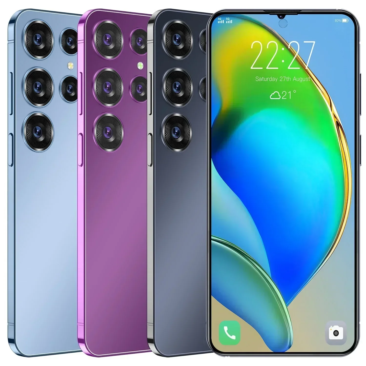 Nuevo teléfono inteligente Global S24 Ultra pantalla completa de 7,3 pulgadas 4G/5G teléfono móvil 22TB + 2TB 7800mAh teléfonos móviles originales