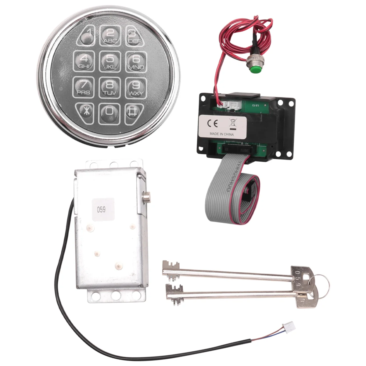 

New Safe Lock Electronic Digital Safe Lock Replacement Solenoid with 2 Key