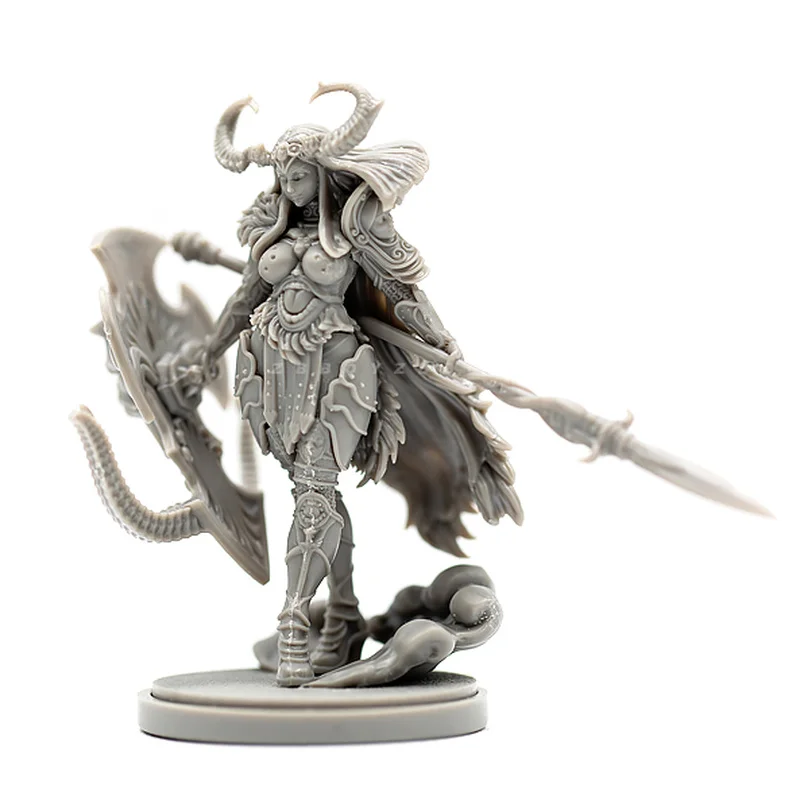 

38mm Beauty Soldier War God Queen Resin Model Figure Gk Micro Miniature 3d Printed White Model Toy Unassembled And Unpainted Kit