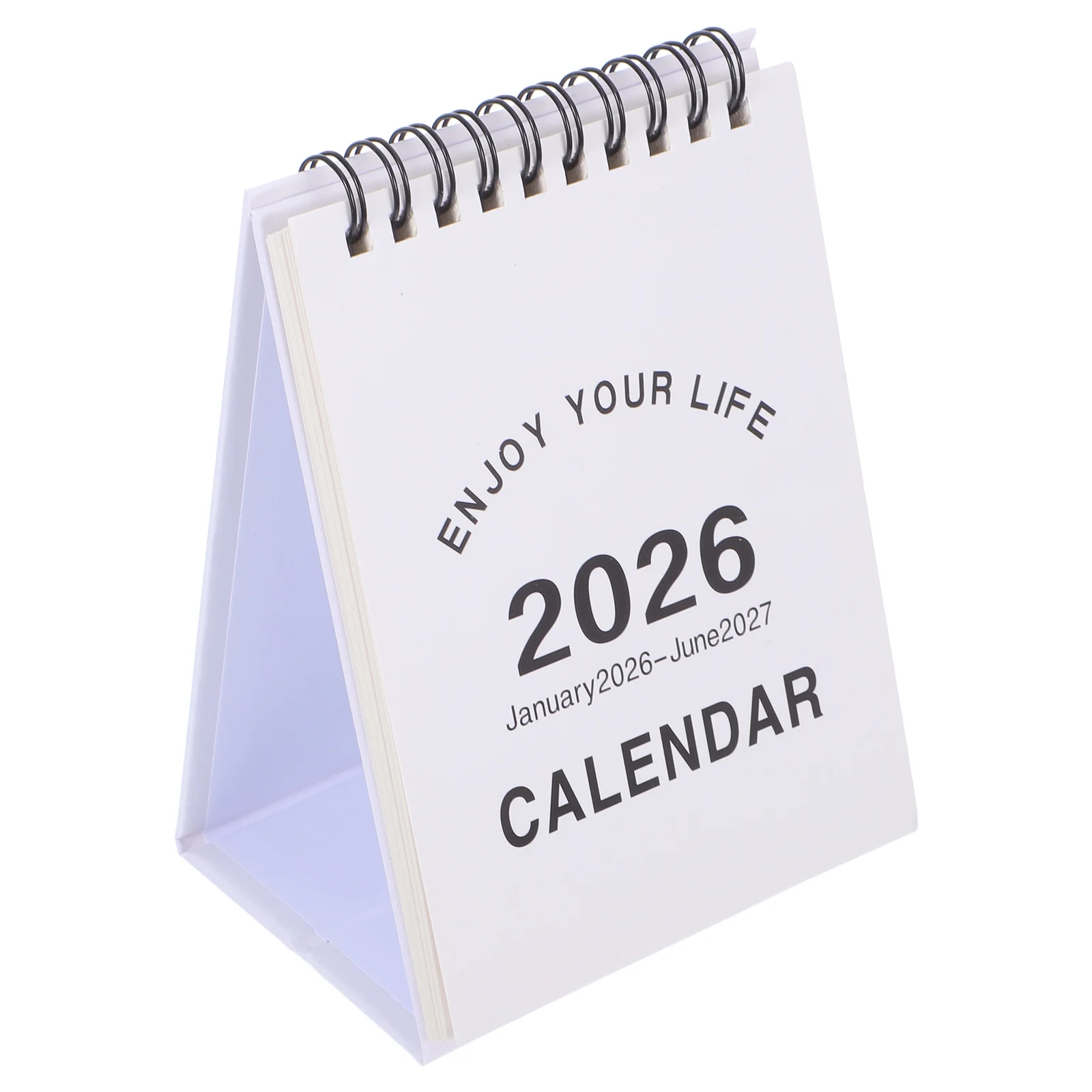 تقويم مكتبي صغير 2026-2027: تقويم خيمة طاولة قابل للطي مدمج للمكتب المنزلي كتلة مكتب صغيرة بيضاء مع سلسة #1