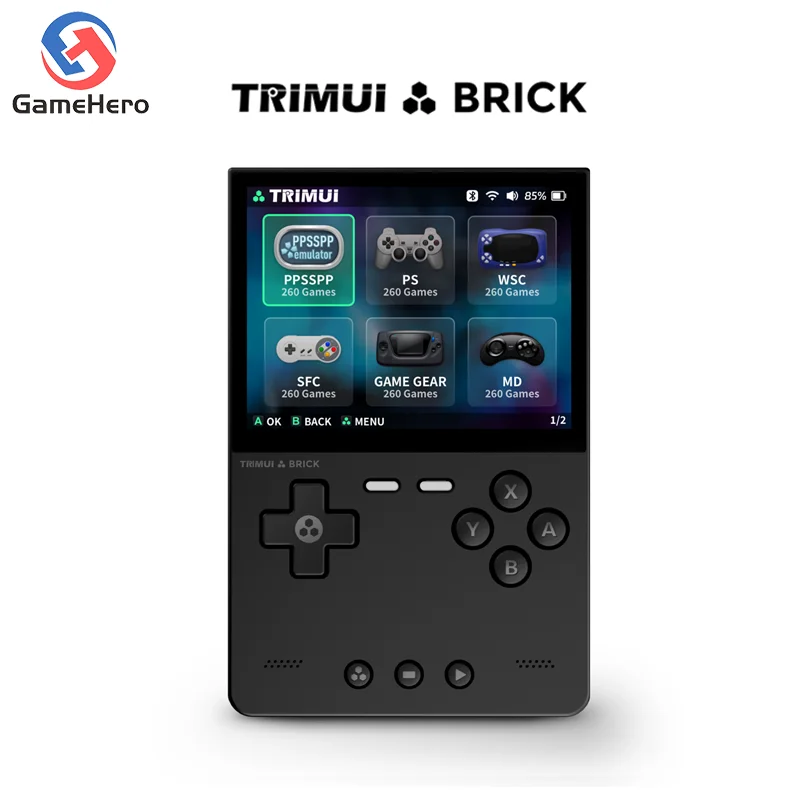 TRIMUI BRICK Retro Handheld Game Console 3.2'' IPS Screen Linux System Trimui UI Metal Back LED Lighting Free Keycap Gifts