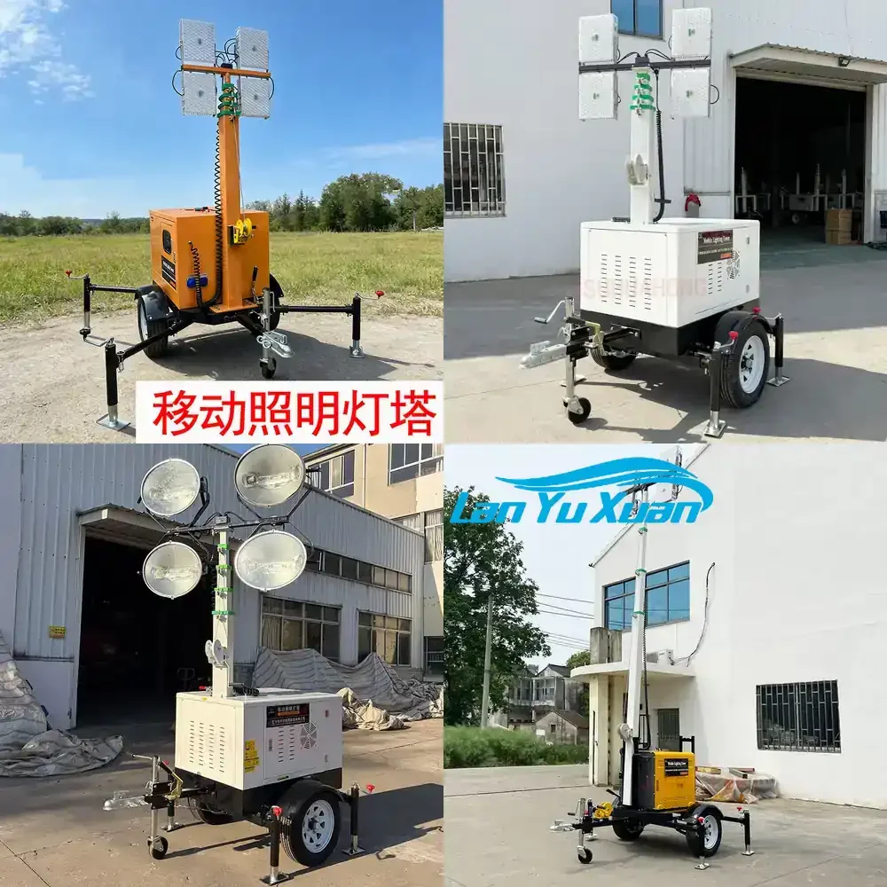

2026 Hydraulic Lifting Light Tower for 7m 9m Trailer Mounted Lighting Tower for Construction Site Portable High Mast Lamp