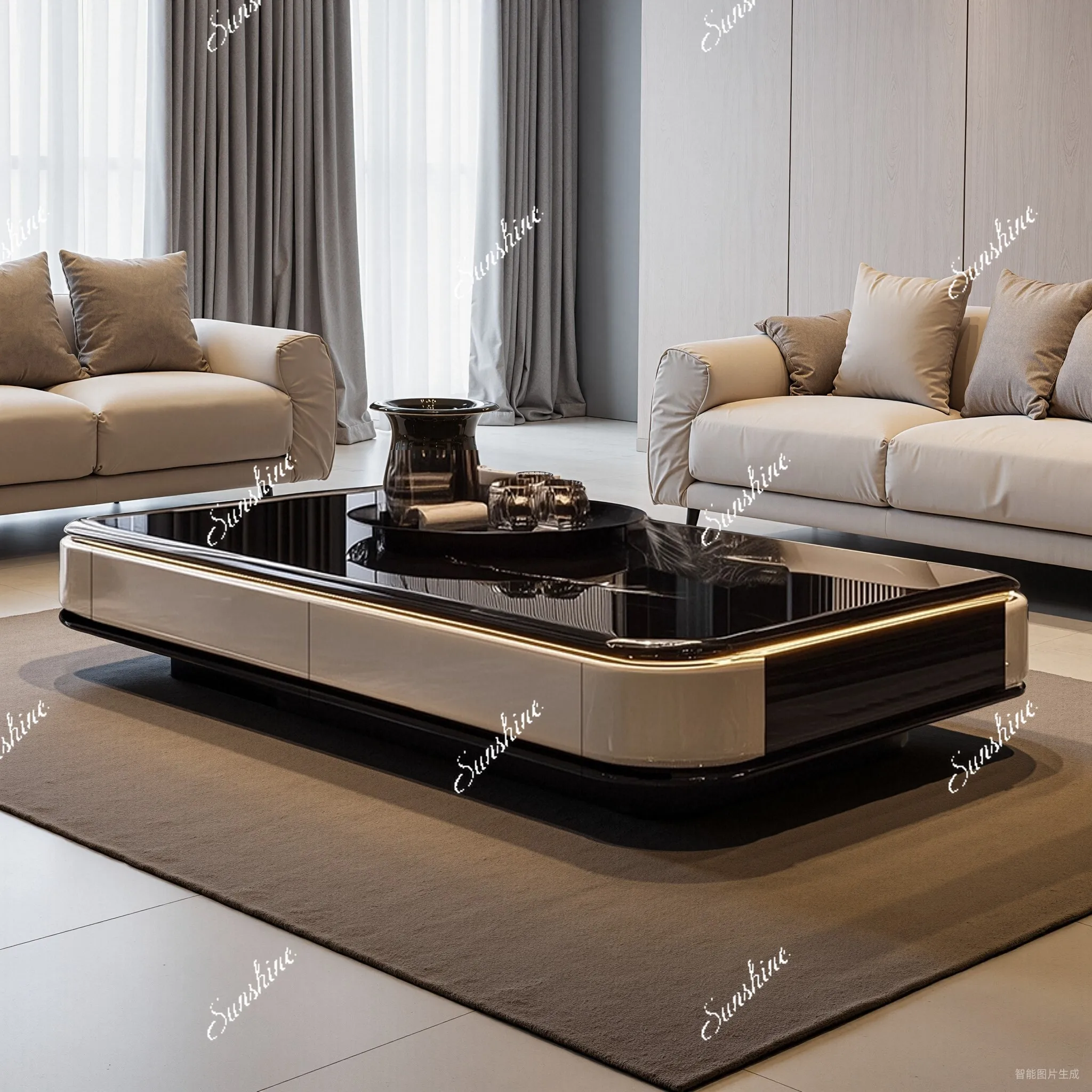 Italian light luxury microcrystalline stone modern simple high-end villa living room home floor cabinet