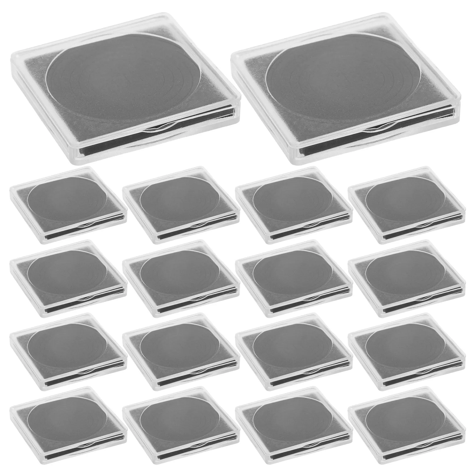 

20pcs Coin Collection Box Clear Acrylic Cases Small Transparent Holders Storage Capsules Ideal for Coins Currency Versatile