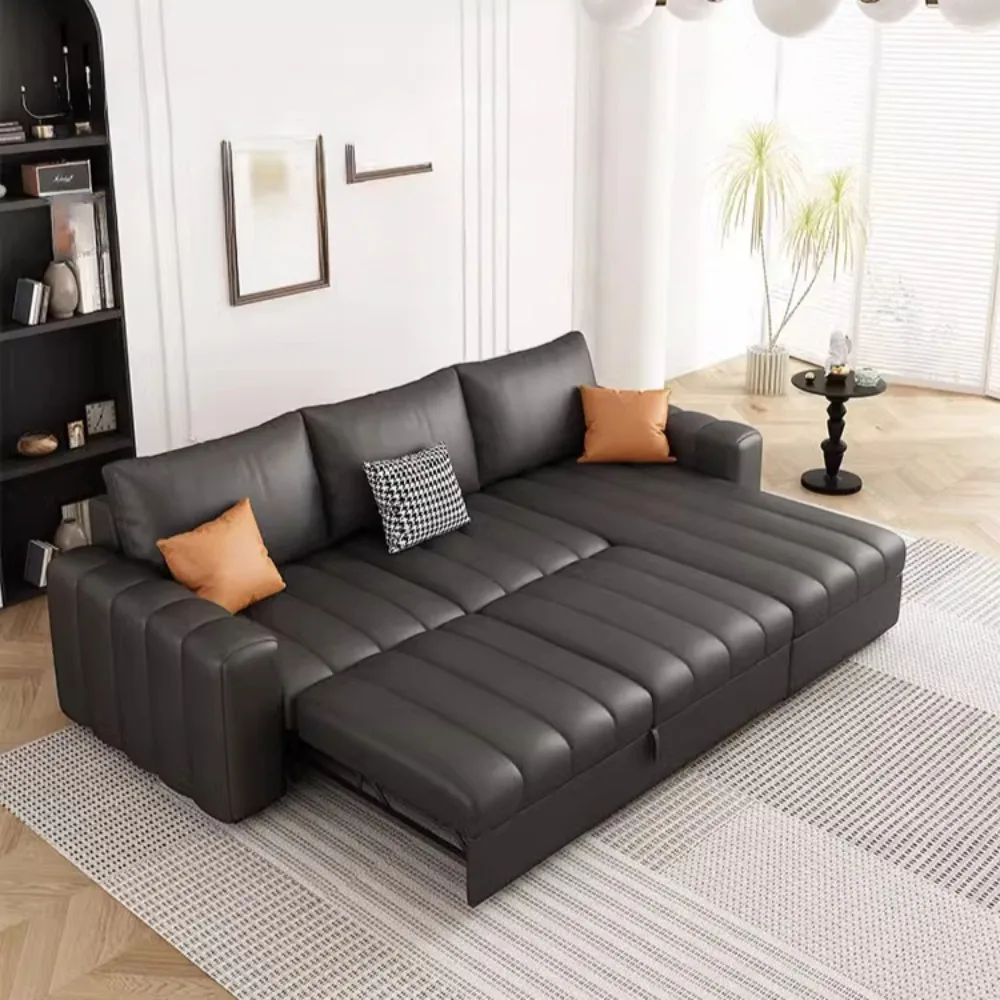 Enclosed Nordic Living Room Sofas Family Elegant Reclining Sofa Genuine Leather Designer Creative Divano Postmodern Furniture