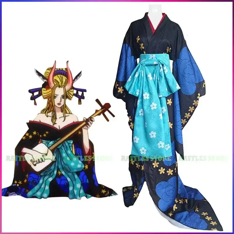 

1pc Black Anime Maria Cosplay Costume Suit Halloween Comic Event Uniform Women Fancy Sexy Suit Japanese-style Oiran Kimono