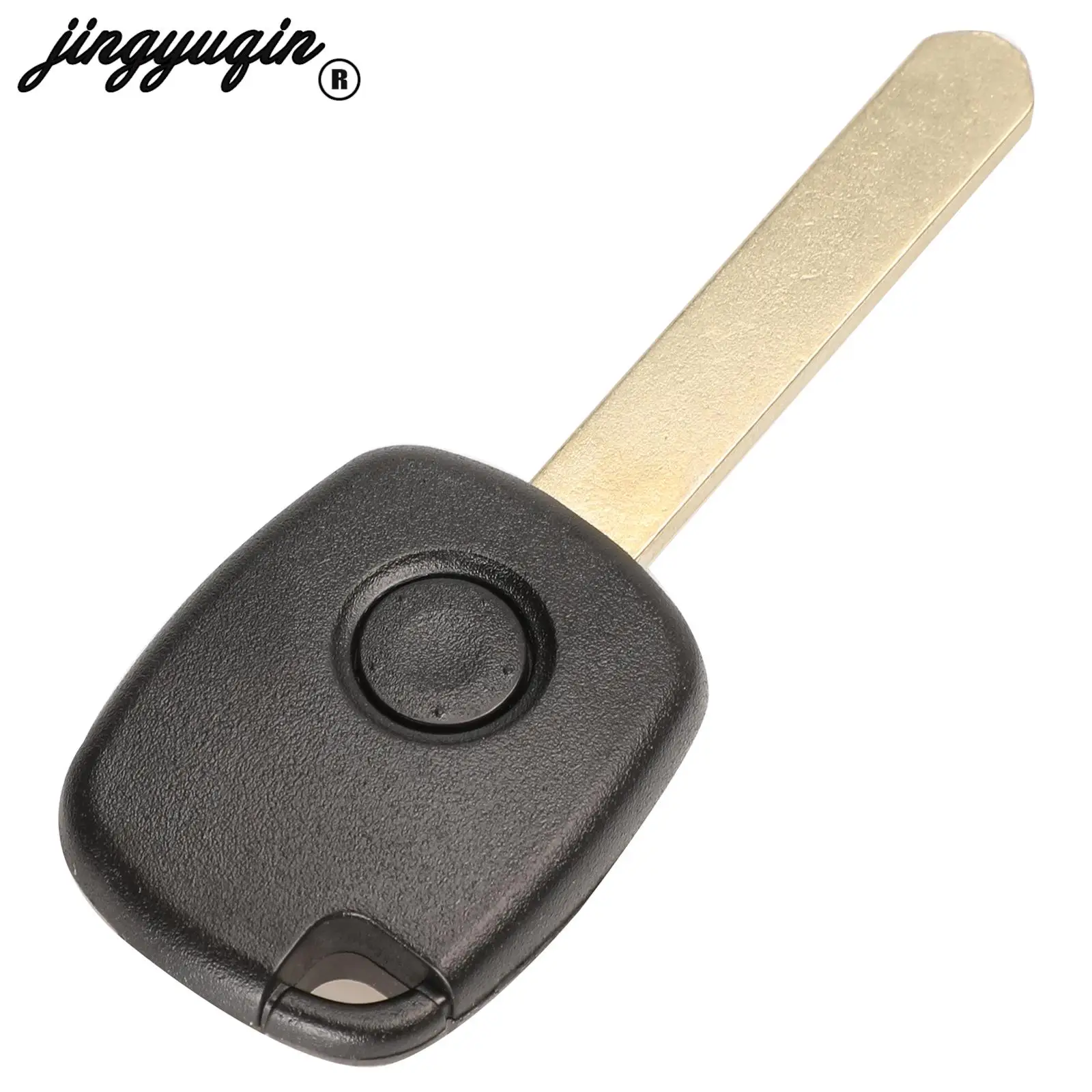 jingyuqin 10pcs Transponder Key Shell Case for Honda CR-V Odyssey Fit City with Plastic Button Pad Uncut Blank Blade 1/2 Button