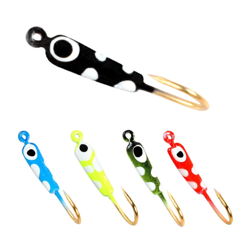 5pcs Ice Fishing Jigs Ultra Light 0.7g 25mm Jigging Compatible with Any Soft Baits Setup Colorful Painting Easy to use Wholesale