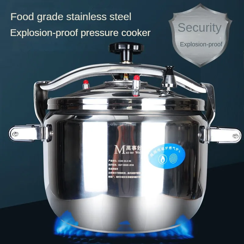 Heavy-duty Stainless Steel Pressure Cooker for Commercial Kitchens with High Safety Standards for Gas and Induction Cooktops