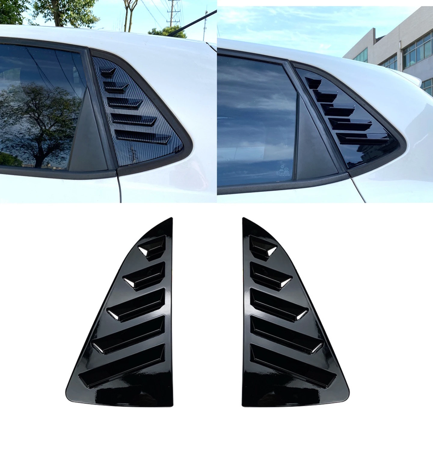 

2PCS Car Rear Window Shutter Cover Trim for Volkswagen MK5 for Polo 6R 6C 2011-2017 Window Louver Side Vent Trim