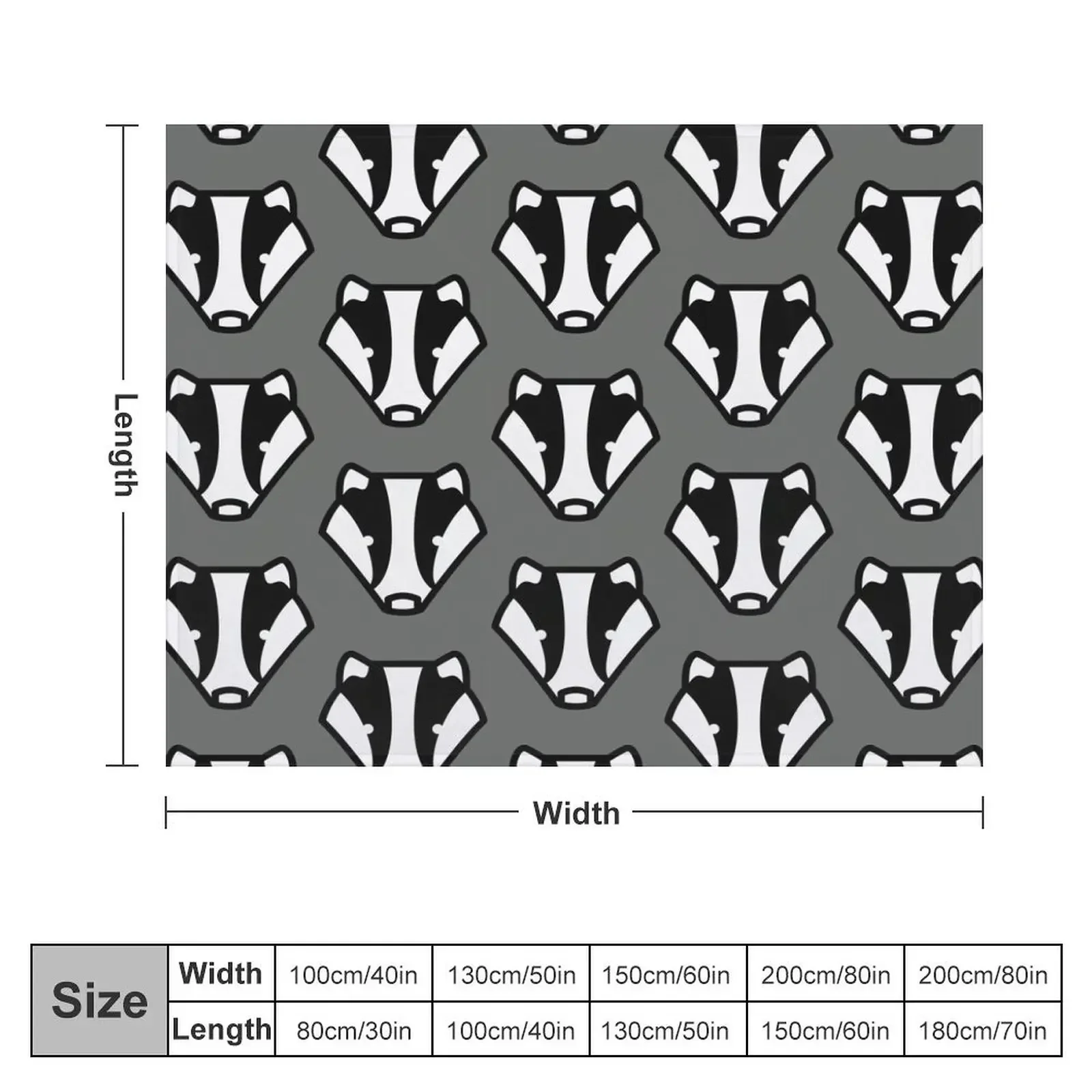 Badger badger badger grey and black design Throw Blanket Warm Thin christmas decoration Flannels Blankets