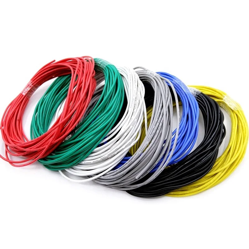 2/5M Copper Wire 32 30 28 26 24 22 20 18 14AWG Soft Silicone Rubber Insulated Flexible UL3135 Electron LED Lamp Lighting Cable