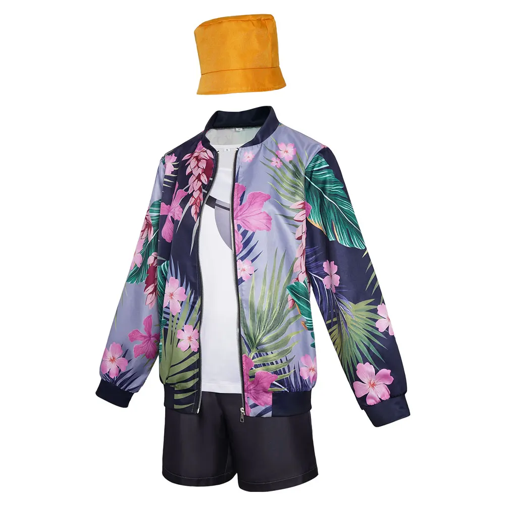 أنيمي شيطان الصيادين زوي تأثيري حلي زهرة مطبوعة سترة معطف السراويل قبعة دعوى النساء هالوين حفلة كرنفال ملابس الباروكات